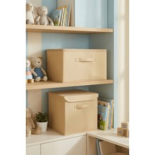 Luxway Home 2 Adet Krem Kapaksız Kutu ve 2 Adet Krem Dikdörtgen Dolap Içi Düzenleyici Seti Fonksiyonel Organizer