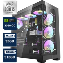Gökkuşağı Bilgisayar Luxury DS900 İ5-10400/32GB DDR4/512GB M.2 Ssd/rtx 3050 Oc/dos Oyuncu Bilgisayarı