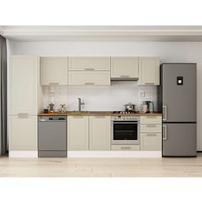 Alvinka 305X210 cm Klasik Mebran Mutfak Dolabı MB-E80B60S45-1 Kumtaşı - Suntalam