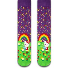 Neşeli Çoraplar Hello Kitty Gökkuşağı Unisex Çorap