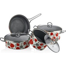 Netlon 7 Parça Granit Tencere Seti (Desenli)