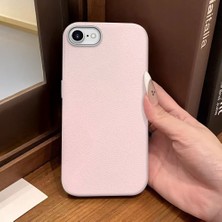 Ucuc iPhone 7/8/se 2020 2022 Uyumlu Pembe Deri Dokulu Silikon Kamerayı Korur Şok Emici Kılıf