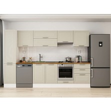 Alvinka 305X210 cm Klasik Mebran Mutfak Dolabı MB-E80B45S60-1 Kumtaşı - Mdf