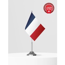 Bilsan Fransa Tekli Masa Bayrağı Set - Saten Kumaş