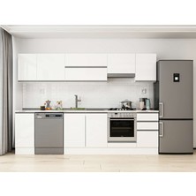 Alvinka 285X210 cm High Gloss Mutfak Dolabı M-E80S40S45-1 Beyaz - Suntalam