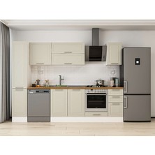 Alvinka 290X210 cm Klasik Mebran Mutfak Dolabı MB-E90B40S40-2 Kumtaşı - Suntalam