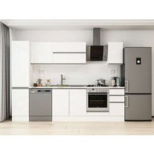 Alvinka 295X210 cm High Gloss Mutfak Dolabı MB-E90B45S40-2 Beyaz - Suntalam