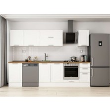 Alvinka 290X210 cm Klasik Mebran Mutfak Dolabı M-E80S50S40-2 Beyaz - Suntalam