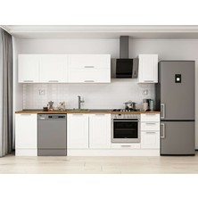 Alvinka 285X210 cm Klasik Mebran Mutfak Dolabı M-E80S45S40-2 Beyaz - Mdf