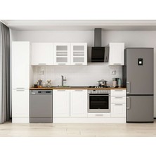 Alvinka 295X210 cm Klasik Mebran Mutfak Dolabı MB-E90B45S40-3 Beyaz - Suntalam