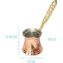 PremiumPort Bakır Kahve Cezvesi 2 Numara Işlemeli, Şık ve Dayanıklı Kahve Cihazı