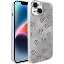 Ceponya iPhone 13 Kılıf Kamera Çıkıntılı Parlak Figürlü Shiny Happy Silikon Kapak