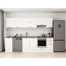 Alvinka 295X210 cm Klasik Mebran Mutfak Dolabı M-E90S45S40-1 Beyaz - Suntalam