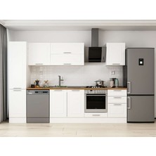 Alvinka 295X210 cm Klasik Mebran Mutfak Dolabı MB-E80B45S50-2 Beyaz - Suntalam