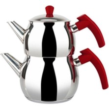 PremiumPort Mini Boy Çelik Küre Çaydanlık Takımı, Şık ve Dayanıklı Tasarım