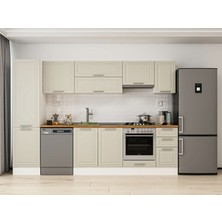 Alvinka 290X210 cm Klasik Mebran Mutfak Dolabı MB-E80B50S40-1 Kumtaşı - Suntalam