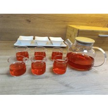 PremiumPort Isıya Dayanıklı 1000 ml Cam Demlik ve Kupa Seti, Süzgeçli, Borosilikat