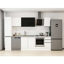 Alvinka 280X210 cm High Gloss Mutfak Dolabı MB-E80B40S40-3 Beyaz - Mdf