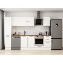 Alvinka 285X210 cm Klasik Mebran Mutfak Dolabı MB-E80B40S45-2 Beyaz - Suntalam