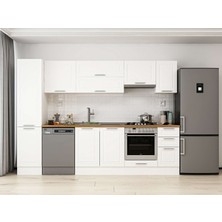 Alvinka 295X210 cm Klasik Mebran Mutfak Dolabı MB-E90B45S40-1 Beyaz - Suntalam