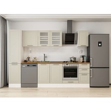 Alvinka 285X210 cm Klasik Mebran Mutfak Dolabı MB-E80B45S40-3 Kumtaşı - Suntalam