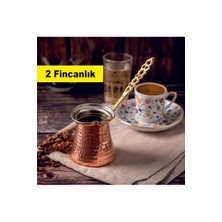 PremiumPort El Dövme Bakır Cezve, 2 Kişilik Kahve Pişirme Cezvesi