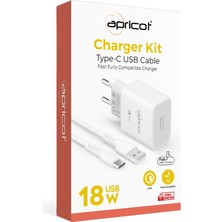 BAYÇAĞRI Apricot APC-U310T 3.4A Beyaz Type-C +  Ev Şarj Adaptörü Seti