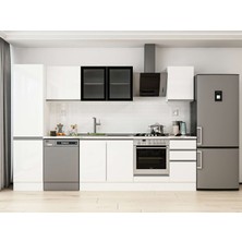 Alvinka 295X210 cm High Gloss Mutfak Dolabı MB-E80B50S45-3 Beyaz - Mdf