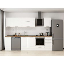 Alvinka 285X210 cm Klasik Mebran Mutfak Dolabı M-E80S40S45-2 Beyaz - Mdf