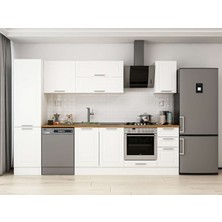Alvinka 290X210 cm Klasik Mebran Mutfak Dolabı MB-E80B50S40-2 Beyaz - Mdf