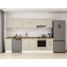 Alvinka 290X210 cm Klasik Mebran Mutfak Dolabı M-E90S40S40-1 Kumtaşı - Suntalam