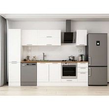 Alvinka 285X210 cm Klasik Mebran Mutfak Dolabı MB-E80B45S40-2 Beyaz - Mdf