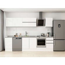 Alvinka 290X210 cm High Gloss Mutfak Dolabı M-E80S45S45-2 Beyaz - Suntalam