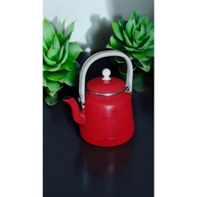 PremiumPort Emaye Çaydanlık 1,5 Litre, Çinko Bitki ve Kahve Demliği, Kırmızı Vintage