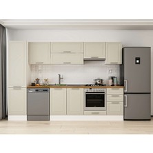 Alvinka 295X210 cm Klasik Mebran Mutfak Dolabı MB-E80B50S45-1 Kumtaşı - Suntalam