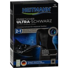 Heitmann 2'si 1 Arada Ultra Siyah Renk Koruyucu Boyama Mendilleri 12'li