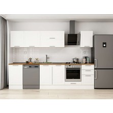 Alvinka 295X210 cm Klasik Mebran Mutfak Dolabı M-E80S50S45-2 Beyaz - Suntalam