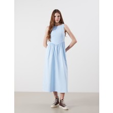 Lc Waikiki Yeni Sezon Bisiklet Yaka Büzgülü Belden Oturtmalı Elbise