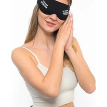 Allians Yıkanabilir Siyah Pamuklu Rahat Uyku Maskesi Göz Bandı