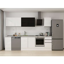 Alvinka 295X210 cm High Gloss Mutfak Dolabı M-E90S40S45-3 Beyaz - Suntalam