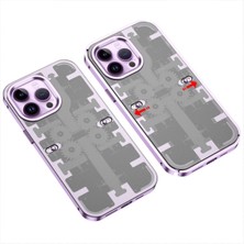iPhone 14 Pro Max Kılıf Mekanik Bumper Kapak - Derin Mor