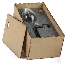 Mvinyo Cam Şarap Dekanteri Özel Tasarım El Üretimi (125 Ml) Ahşap Kutulu-Kişiselleştirilebilir