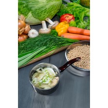 PremiumPort Paslanmaz Çelik Kaçerola Sütlük ve Sosluk 16 cm Kırçıllı