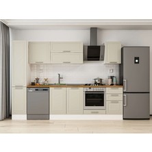 Alvinka 295X210 cm Klasik Mebran Mutfak Dolabı MB-E90B40S45-2 Kumtaşı - Suntalam