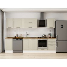 Alvinka 295X210 cm Klasik Mebran Mutfak Dolabı M-E80S45S50-2 Kumtaşı - Mdf