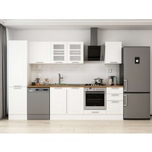 Alvinka 295X210 cm Klasik Mebran Mutfak Dolabı MB-E80B50S45-3 Beyaz - Suntalam