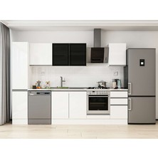 Alvinka 295X210 cm High Gloss Mutfak Dolabı MB-E90B40S45-3 Beyaz - Mdf