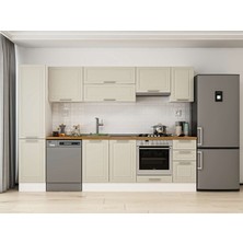Alvinka 285X210 cm Klasik Mebran Mutfak Dolabı MB-E80B45S40-1 Kumtaşı - Mdf