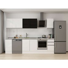 Alvinka 290X210 cm High Gloss Mutfak Dolabı M-E90S40S40-3 Beyaz - Suntalam