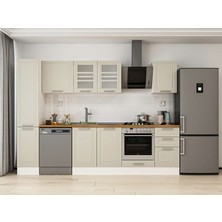 Alvinka 285X210 cm Klasik Mebran Mutfak Dolabı MB-E80B40S45-3 Kumtaşı - Mdf